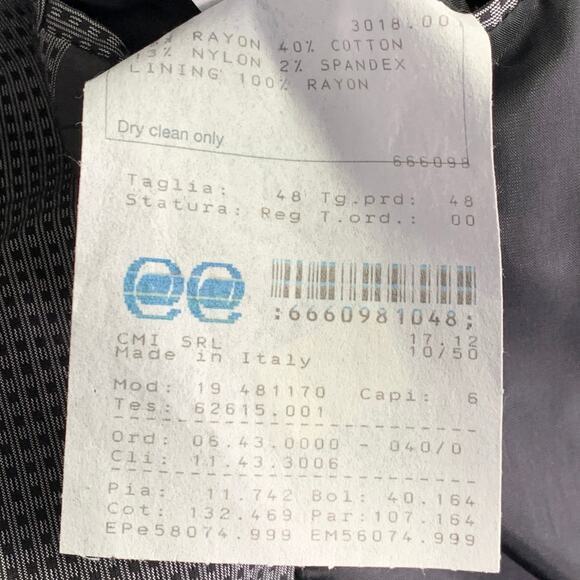 CALVIN KLEIN COLLECTION Size 38 Grey Black Squares Rayon Blend Sport Coat - Picture 11 of 11